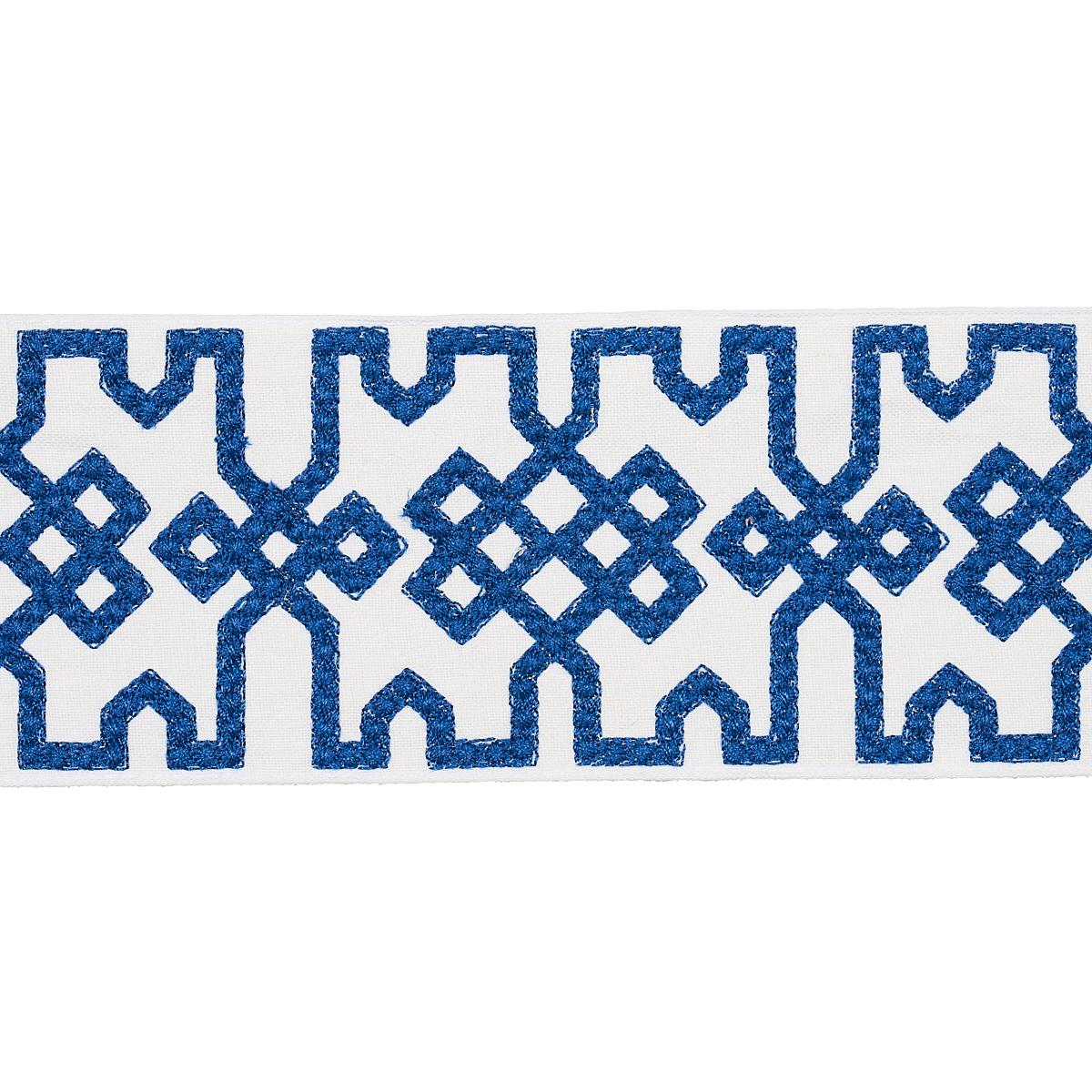 Knotted Trellis TapeåÊåÊ BLUE ON WHITE