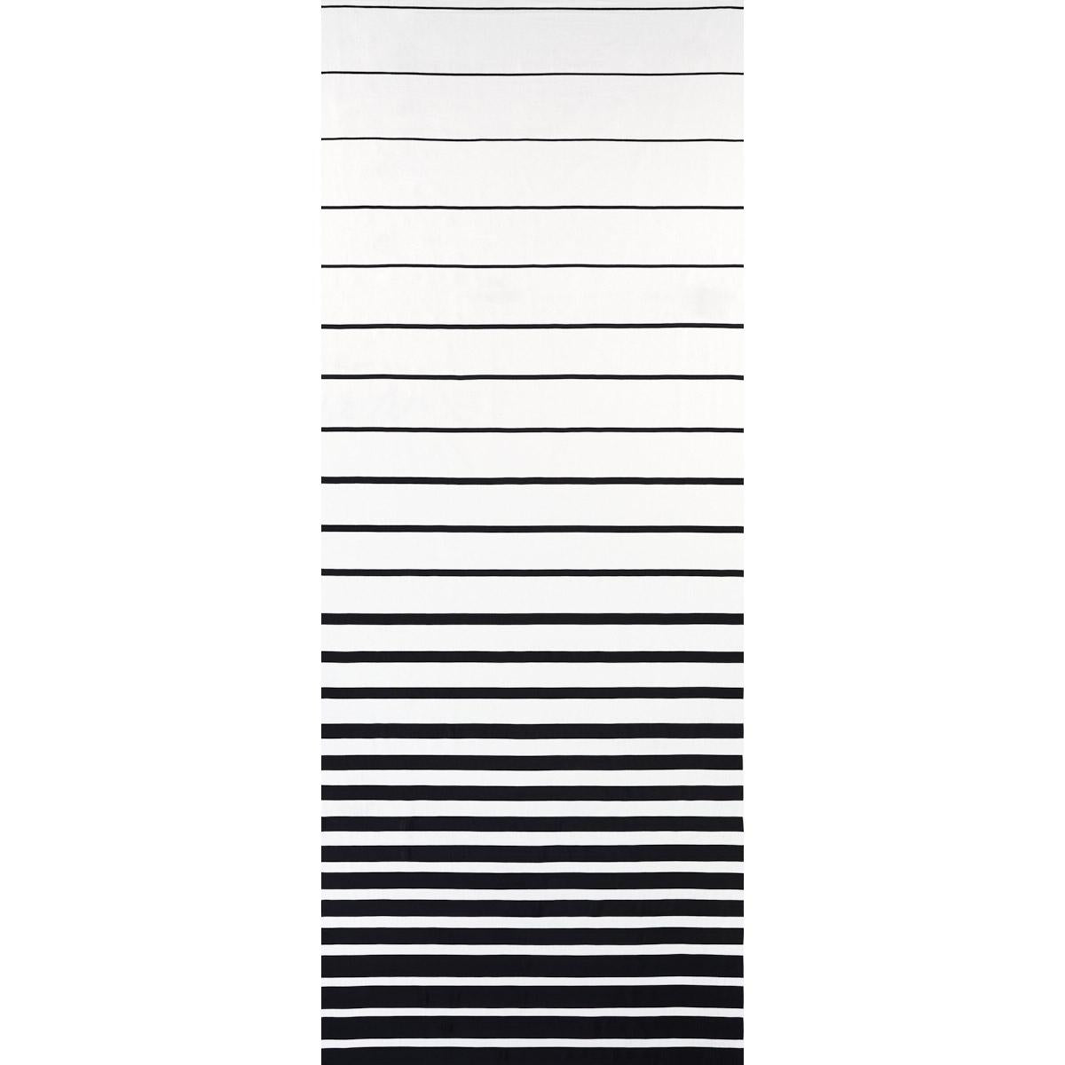 SCHUMACHER RIBBON APPLIQUE PANEL BLACK ON IVORY FABRIC | Atlanta Fabrics
