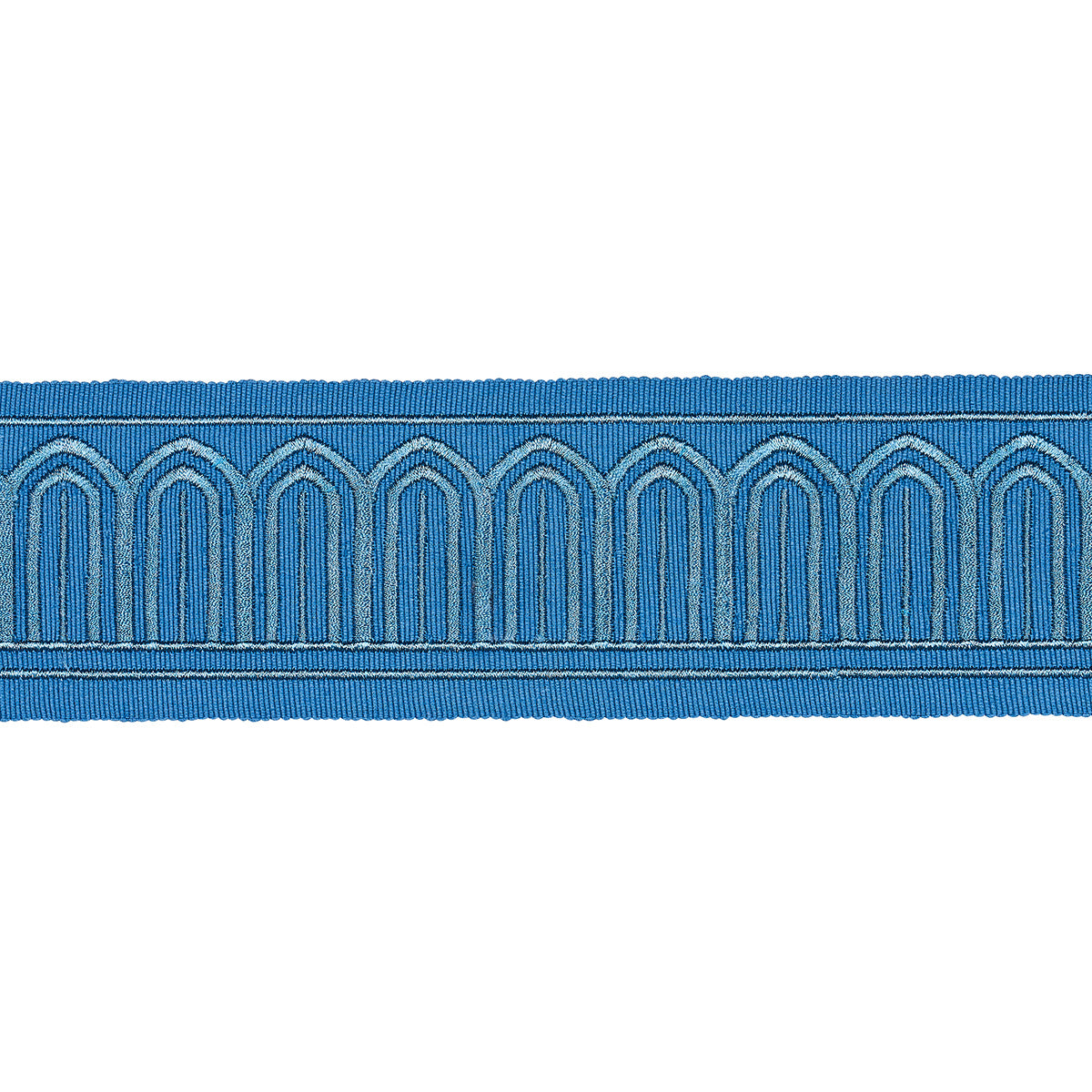 Schumacher ARCHES EMBROIDERED TAPE MEDIUM TEAL Trim | Atlanta Fabrics