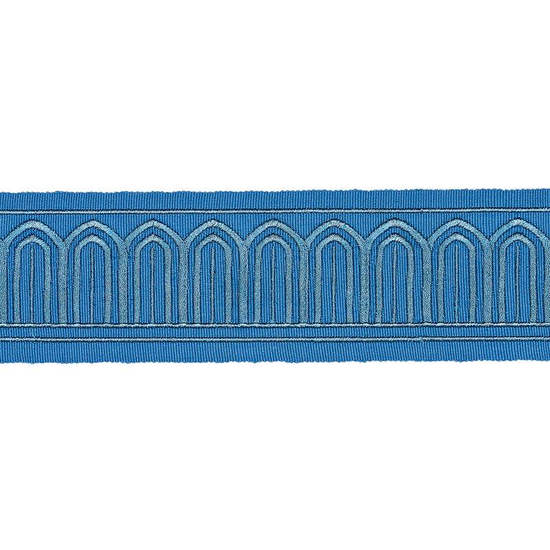 Schumacher ARCHES EMBROIDERED TAPE MEDIUM TEAL Trim | Atlanta Fabrics
