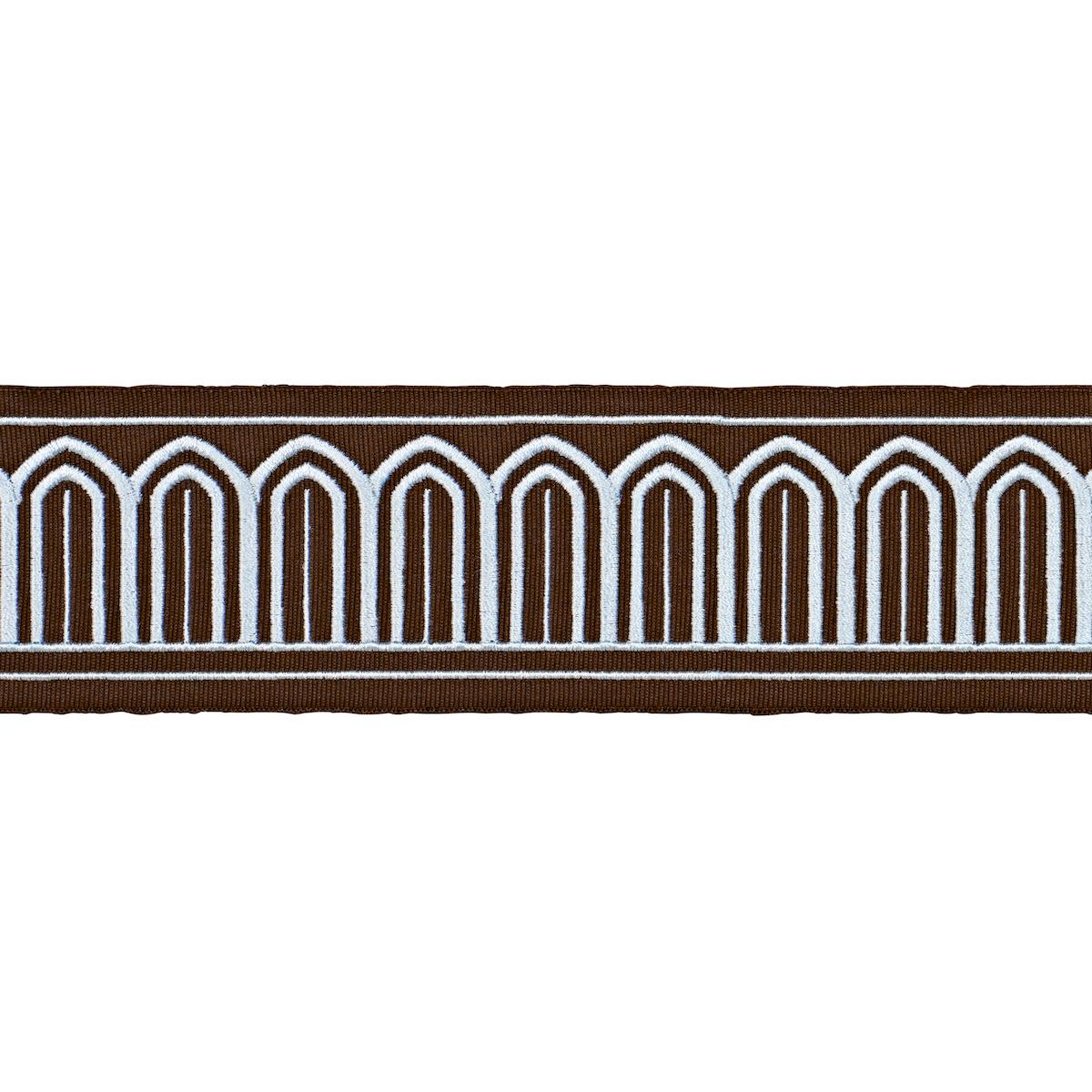 ARCHES EMBROIDERED TAPE MEDIUM SKY ON BROWN
