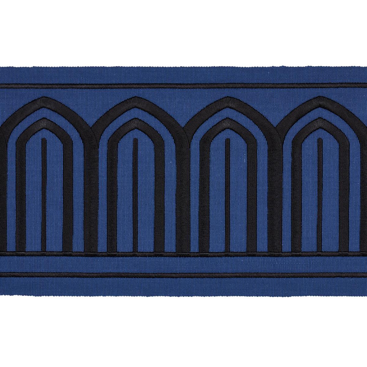ARCHES EMBROIDERED TAPE WIDE BLACK ON NAVY