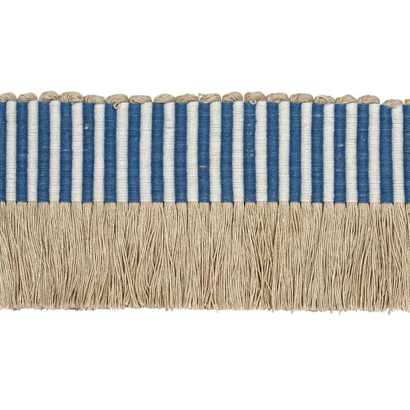 SCHUMACHER GRAPHIC FRINGE BLUE TRIM | Atlanta Fabrics