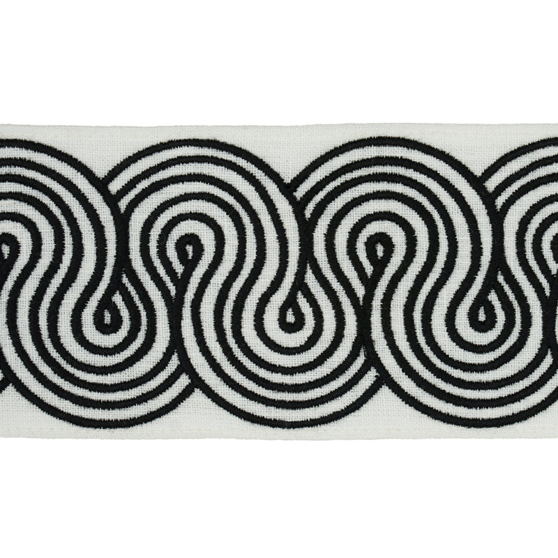 Schumacher GIRALDI EMBROIDERED TRIM BLACK Trim | Atlanta Fabrics