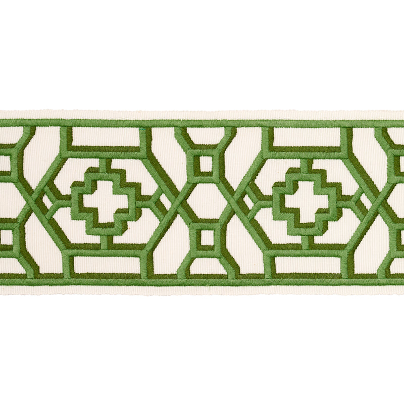 Schumacher ZANZIBAR TRELLIS TAPE JADE Trim | Atlanta Fabrics