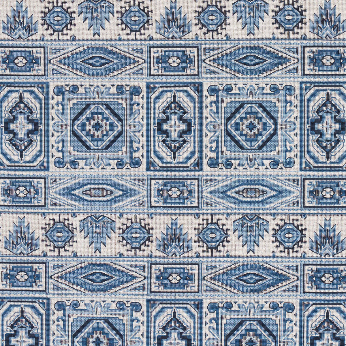 Schumacher CROWLEY ÌäPINGLÌä BLUE Fabric | Atlanta Fabrics