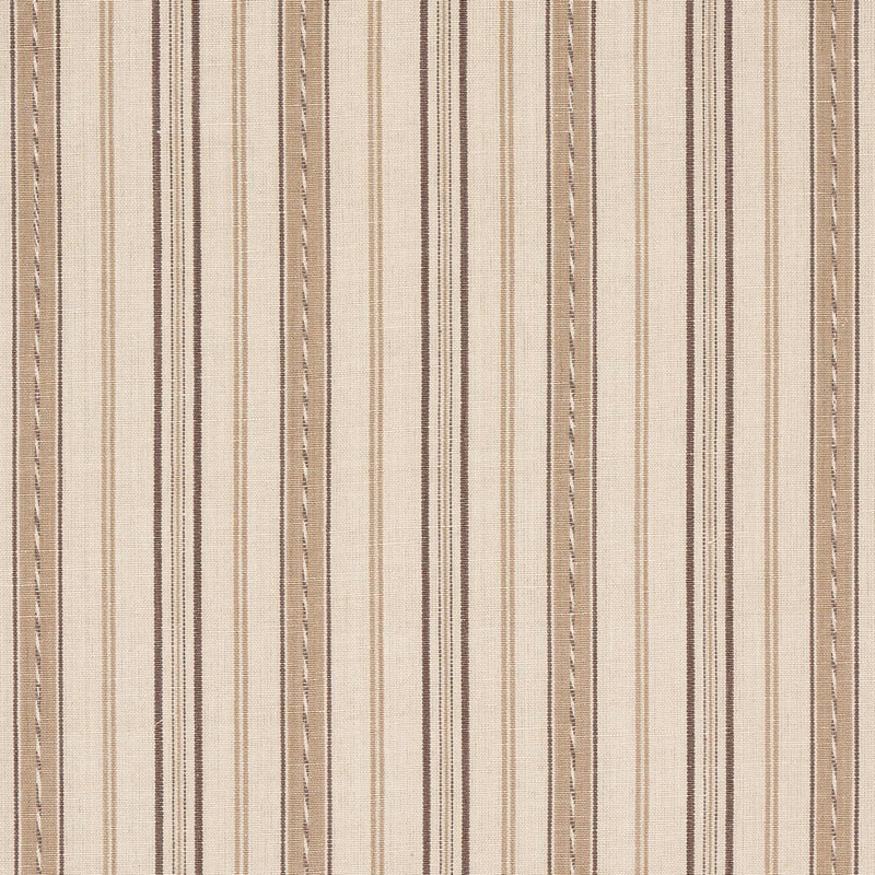 SCHUMACHER LIGHTFOOT STRIPE COFFEE FABRIC | Atlanta Fabrics