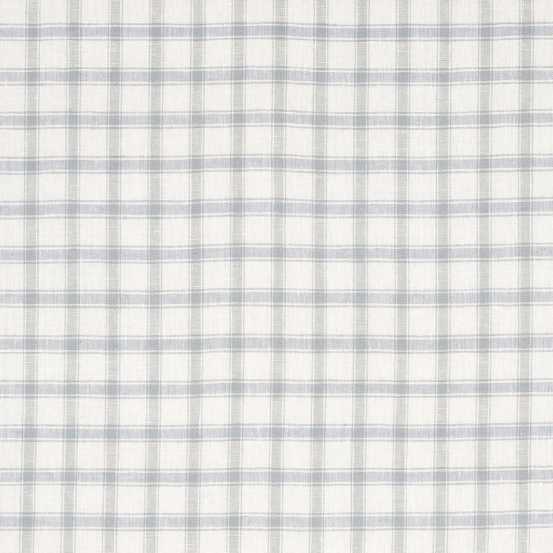 SCHUMACHER CRAWFORD LINEN CHECK JASPER BLUE FABRIC | Atlanta Fabrics
