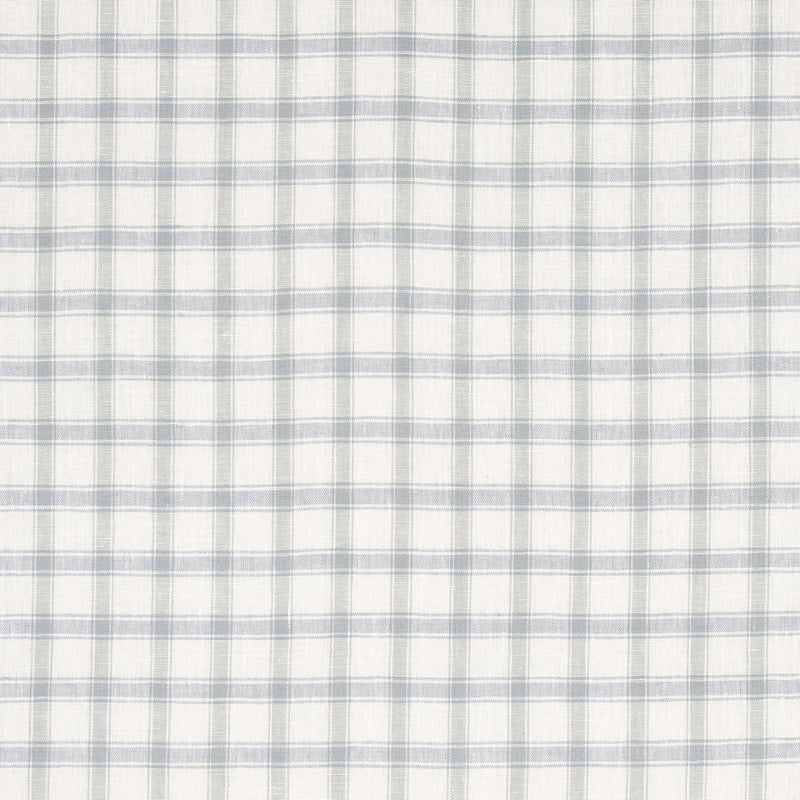 Schumacher CRAWFORD LINEN CHECK JASPER BLUE Fabric | Atlanta Fabrics