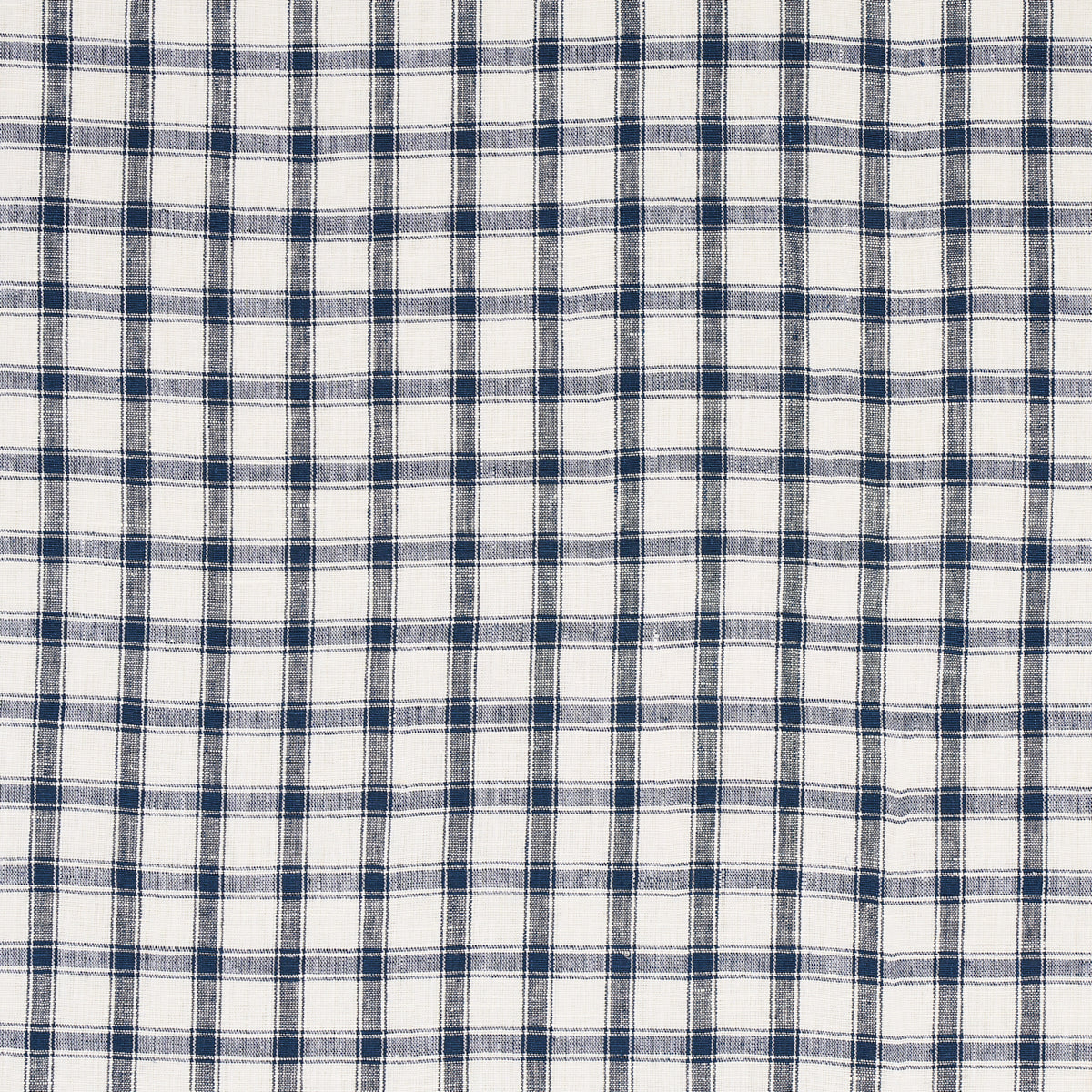 Schumacher CRAWFORD LINEN CHECK INDIGO Fabric | Atlanta Fabrics