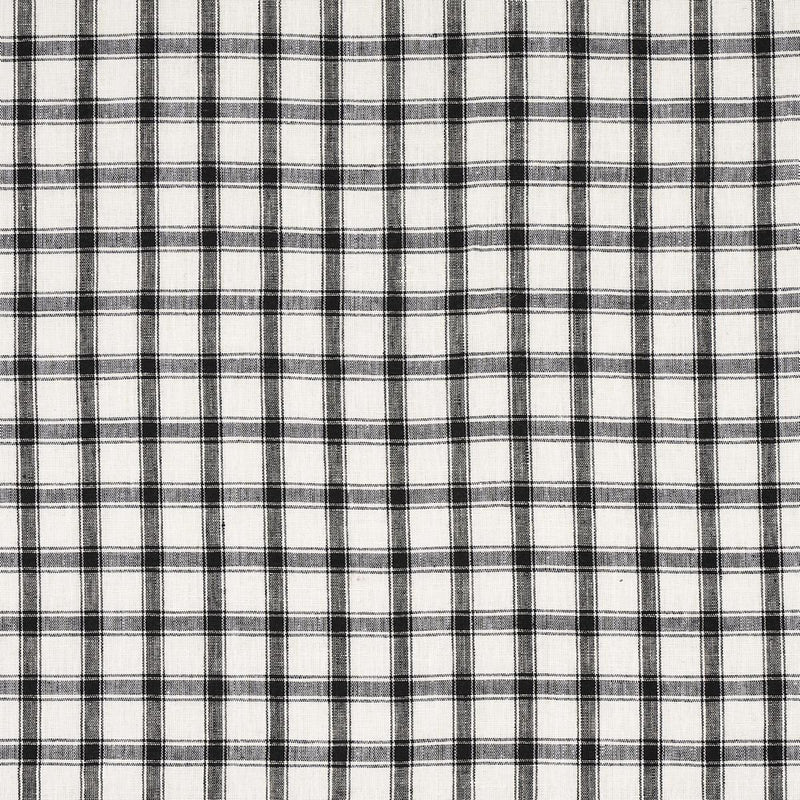SCHUMACHER CRAWFORD LINEN CHECK BASALT FABRIC | Atlanta Fabrics