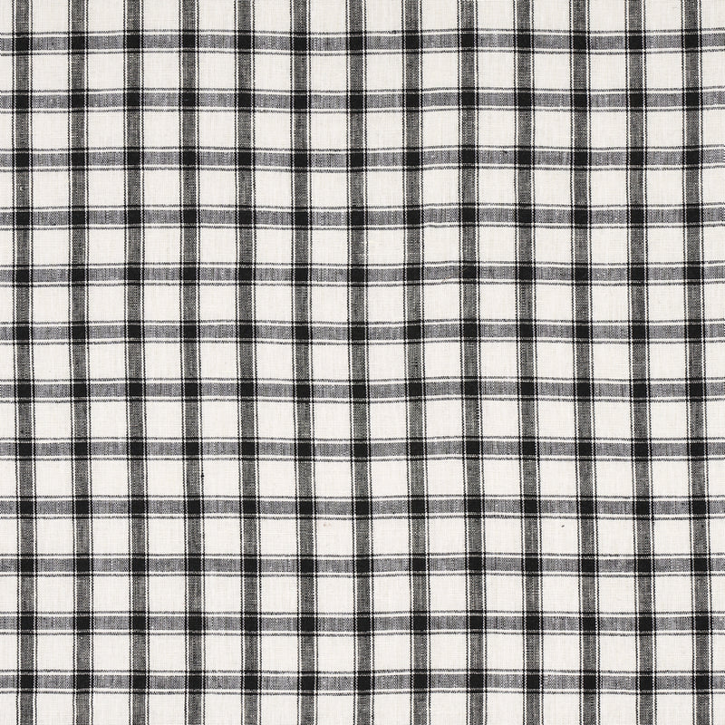 Schumacher CRAWFORD LINEN CHECK BASALT Fabric | Atlanta Fabrics