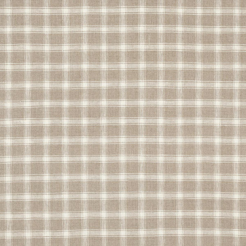 SCHUMACHER CRAWFORD LINEN CHECK FLAX FABRIC | Atlanta Fabrics