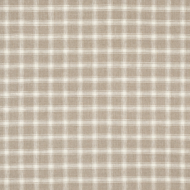 Schumacher CRAWFORD LINEN CHECK FLAX Fabric | Atlanta Fabrics