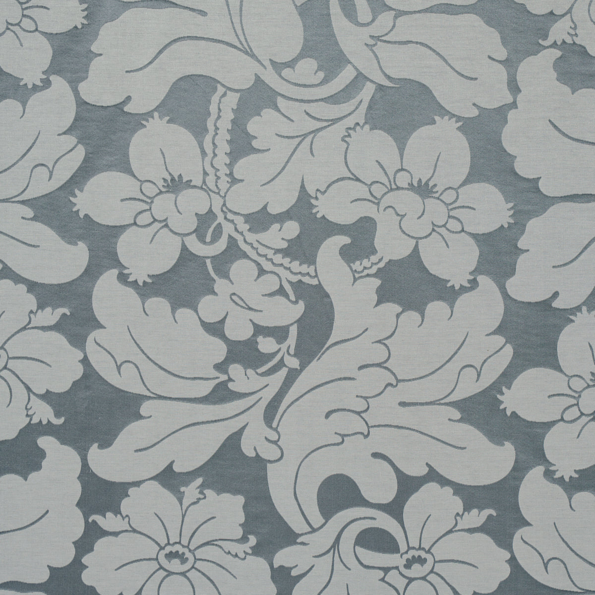 Schumacher DANDRIDGE DAMASK PALACE SLATE Fabric | Atlanta Fabrics