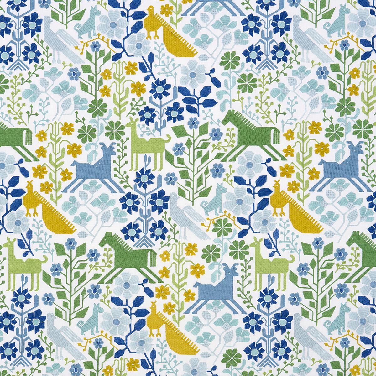 LUPITA EMBROIDERY GREEN & BLUE