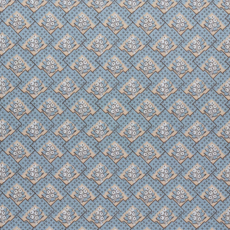 SCHUMACHER BLAIR SILK EPINGLE WORCESTER BLUE FABRIC | Atlanta Fabrics