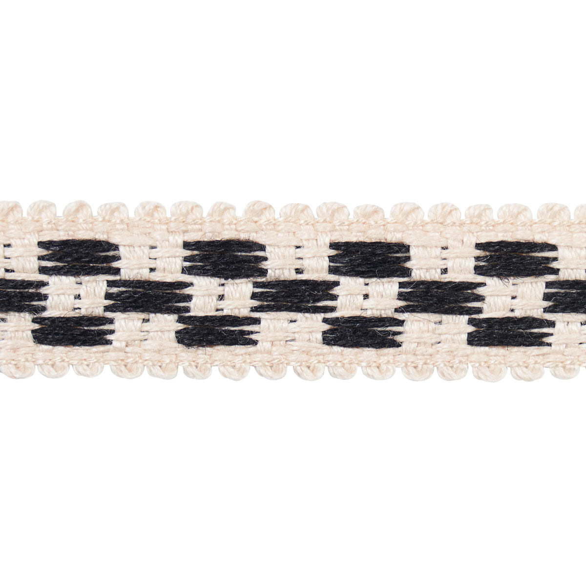 Schumacher CRAWFORD CHECK TAPE NARROW BASALT Trim | Atlanta Fabrics