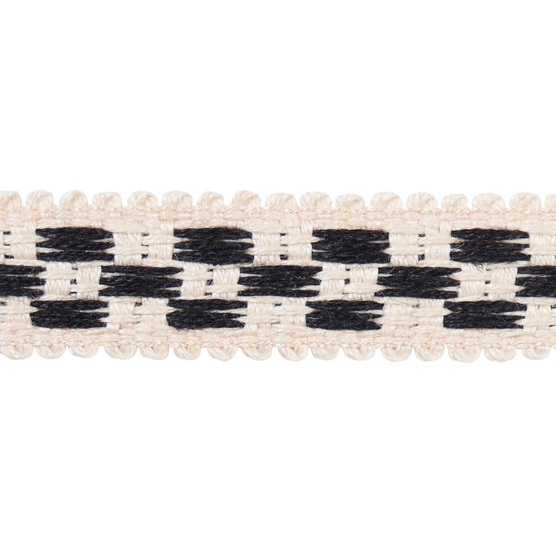 Schumacher CRAWFORD CHECK TAPE NARROW BASALT Trim | Atlanta Fabrics