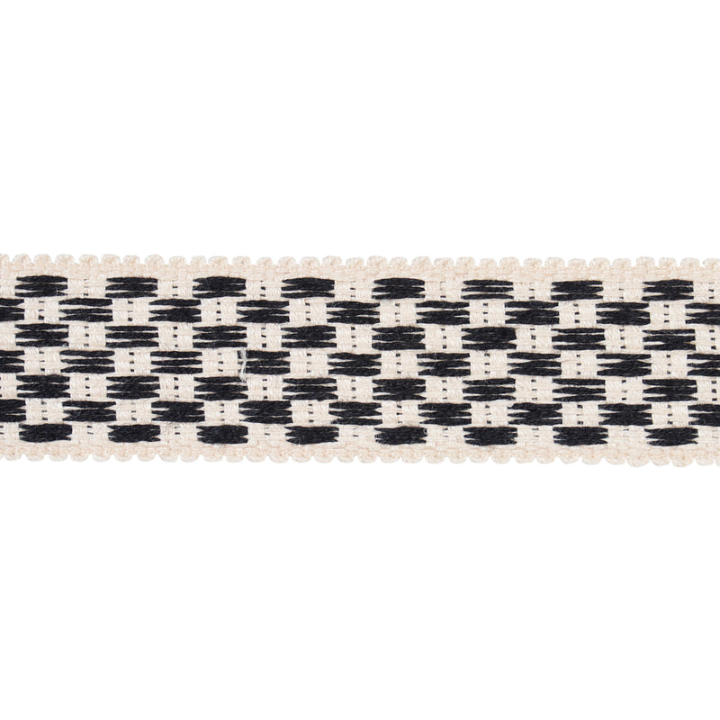 Schumacher CRAWFORD CHECK TAPE MEDIUM BASALT Trim | Atlanta Fabrics