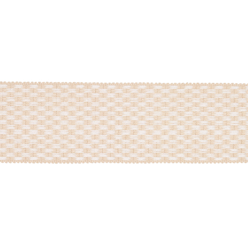 Schumacher CRAWFORD CHECK TAPE WIDE COFFEE Trim | Atlanta Fabrics
