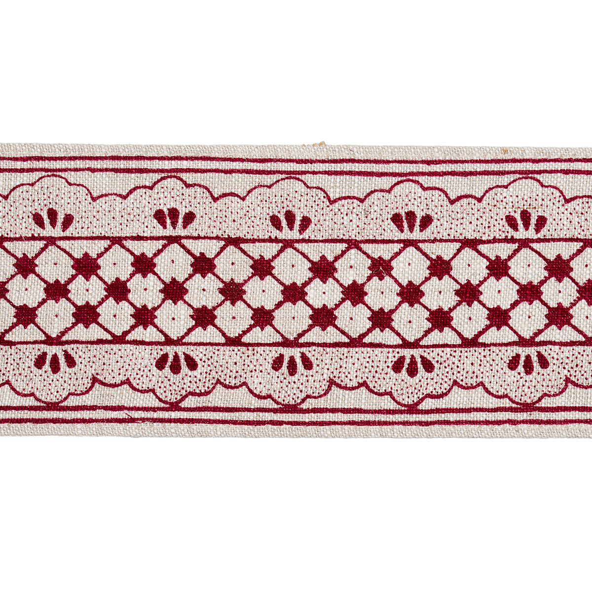 Schumacher DAVISON SCALLOPED TAPE CRIMSON Trim | Atlanta Fabrics