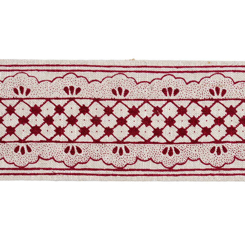 Schumacher DAVISON SCALLOPED TAPE CRIMSON Trim | Atlanta Fabrics