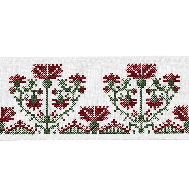 SCHUMACHER CUSTIS EMBROIDERED TAPE CLARET TRIM | Atlanta Fabrics