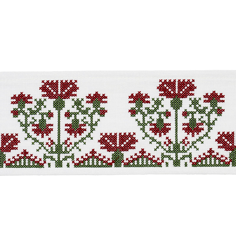 Schumacher CUSTIS EMBROIDERED TAPE CLARET Trim | Atlanta Fabrics
