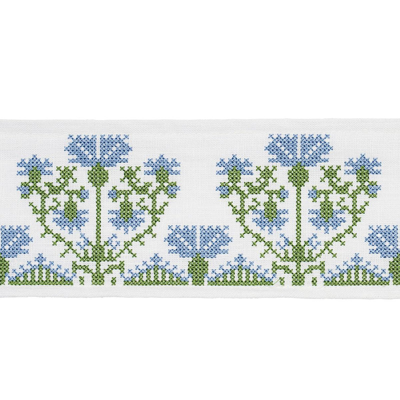 SCHUMACHER CUSTIS EMBROIDERED TAPE CHESAPEAKE TRIM | Atlanta Fabrics