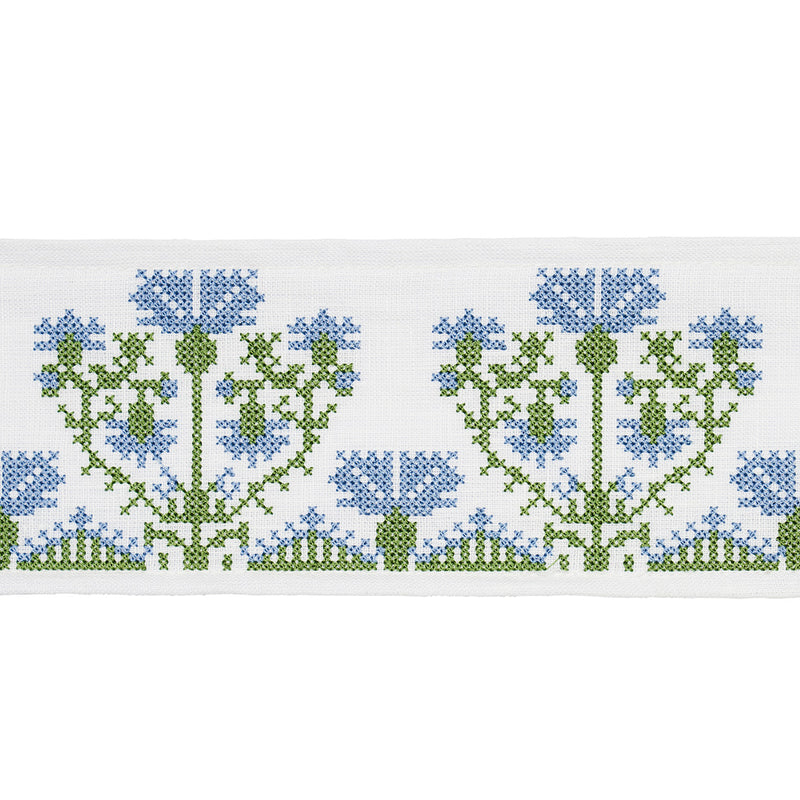 Schumacher CUSTIS EMBROIDERED TAPE CHESAPEAKE Trim | Atlanta Fabrics