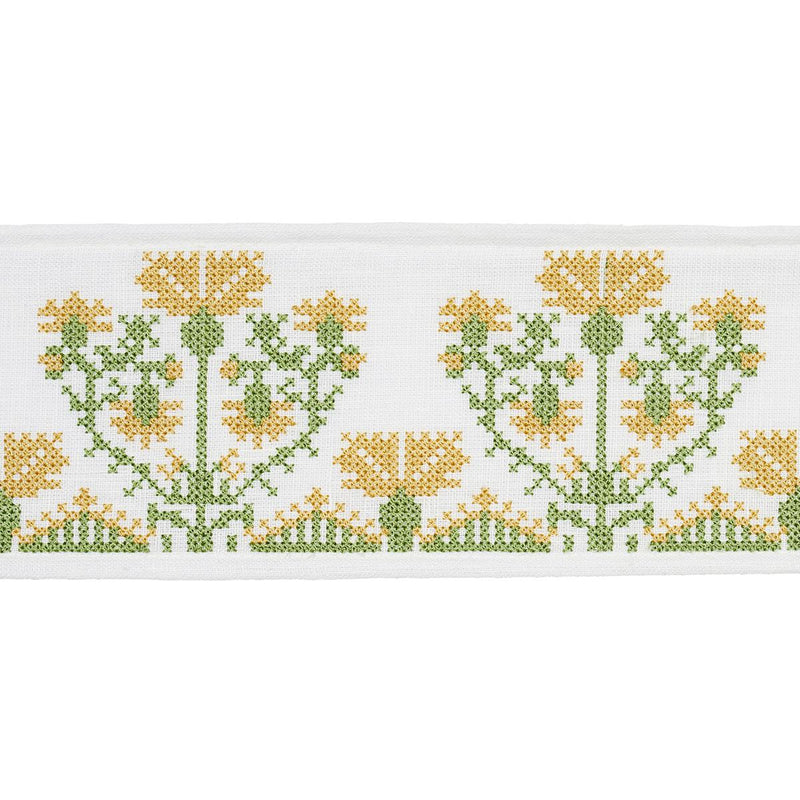 SCHUMACHER CUSTIS EMBROIDERED TAPE MARIGOLD TRIM | Atlanta Fabrics