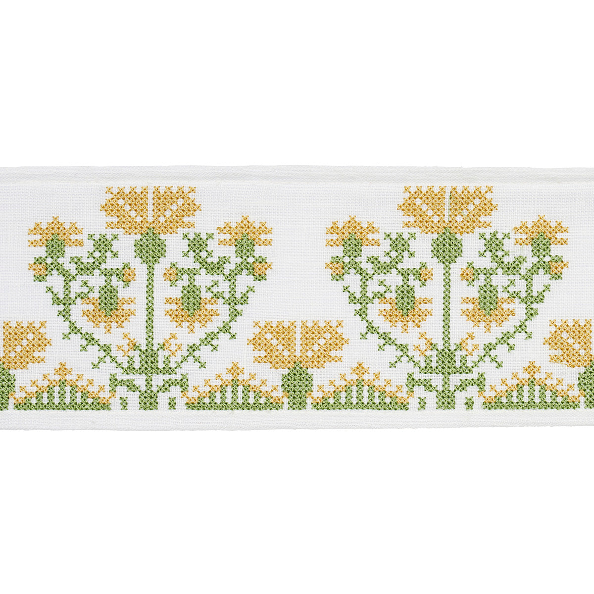 Schumacher CUSTIS EMBROIDERED TAPE MARIGOLD Trim | Atlanta Fabrics