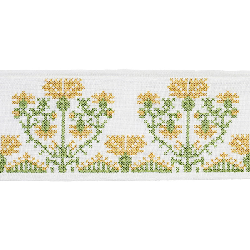 Schumacher CUSTIS EMBROIDERED TAPE MARIGOLD Trim | Atlanta Fabrics