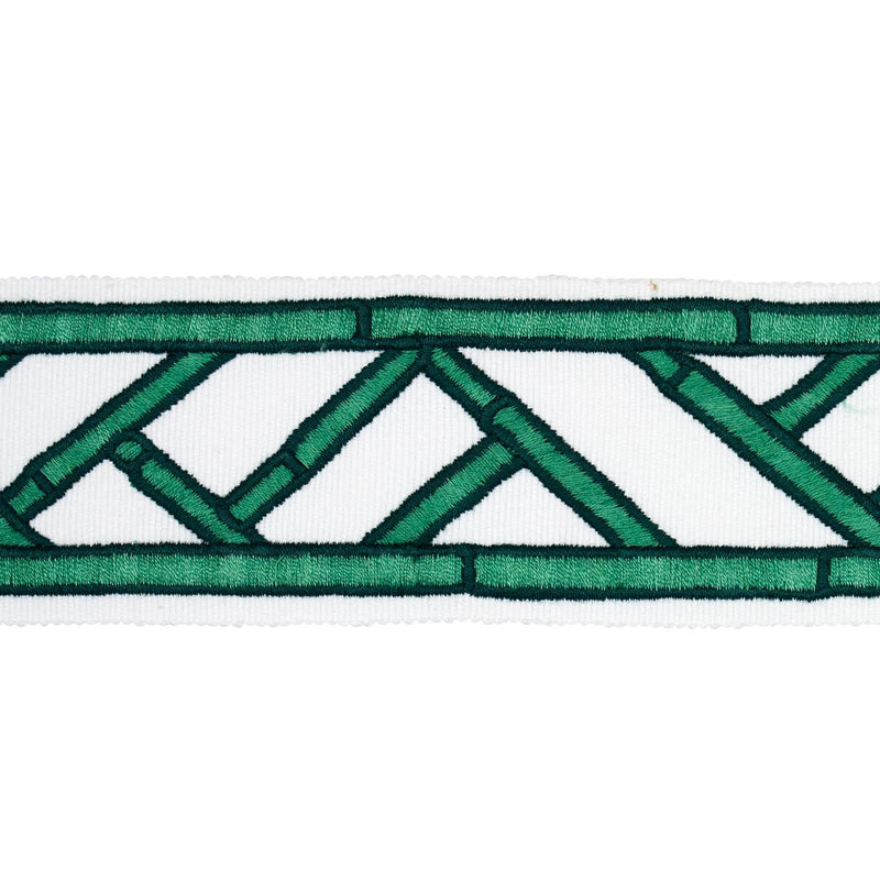 SCHUMACHER BAMBOO TRELLIS TAPE GREEN TRIM | Atlanta Fabrics