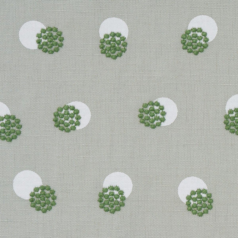 SCHUMACHER TAYLOR EMBROIDERY GREEN FABRIC | Atlanta Fabrics