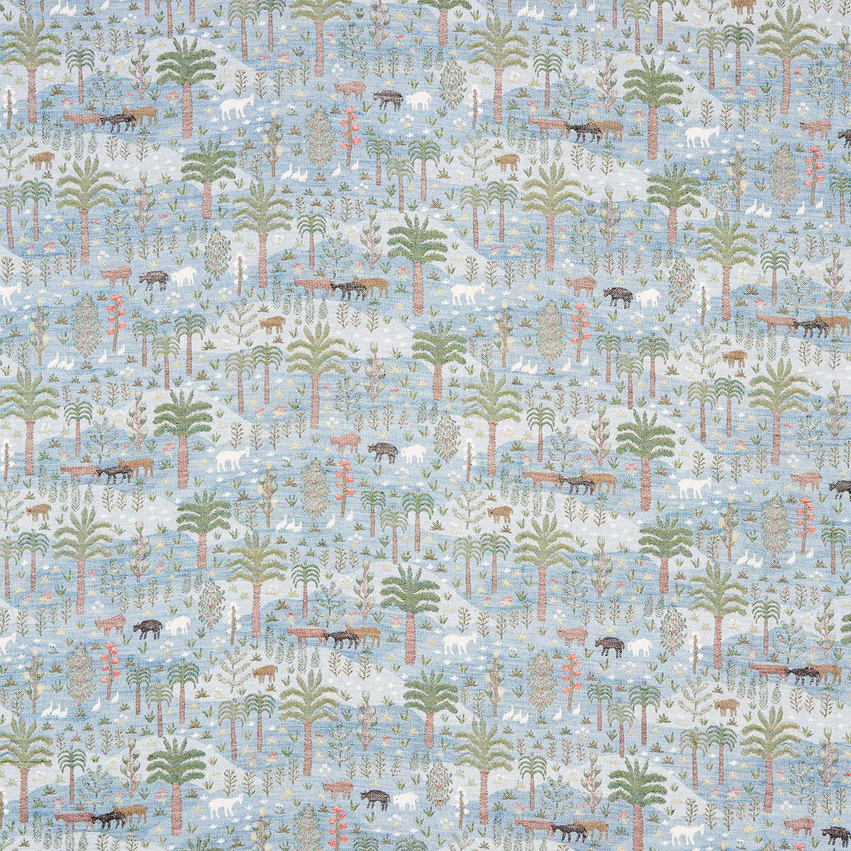 Schumacher LAS COLINAS SCENIC TAPESTRY BLUE Fabric | Atlanta Fabrics