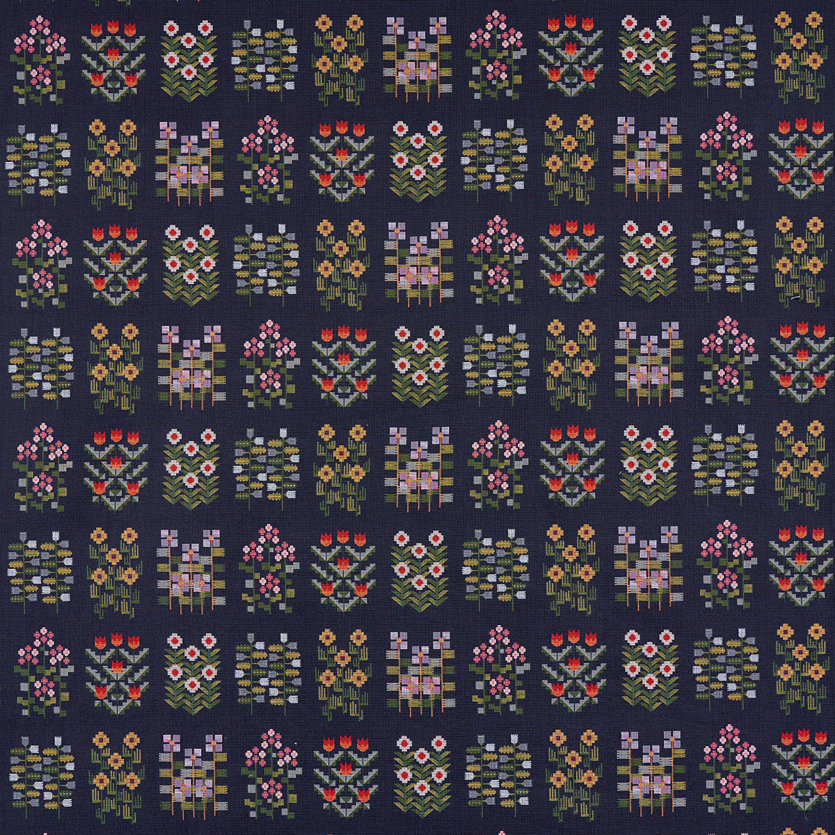 Schumacher ANNIKA FLORAL TAPESTRY MULTI ON NAVY Fabric | Atlanta Fabrics