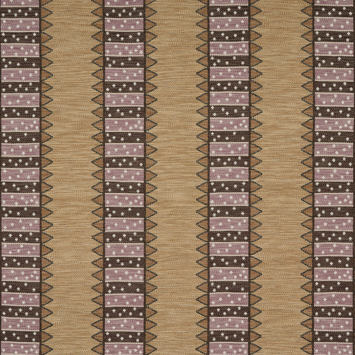 Schumacher NOOR KILIM STRIPE AUBERGINE Fabric | Atlanta Fabrics
