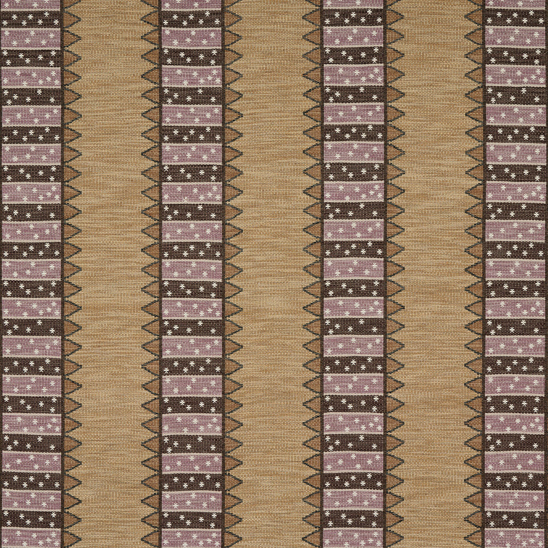 Schumacher NOOR KILIM STRIPE AUBERGINE Fabric | Atlanta Fabrics