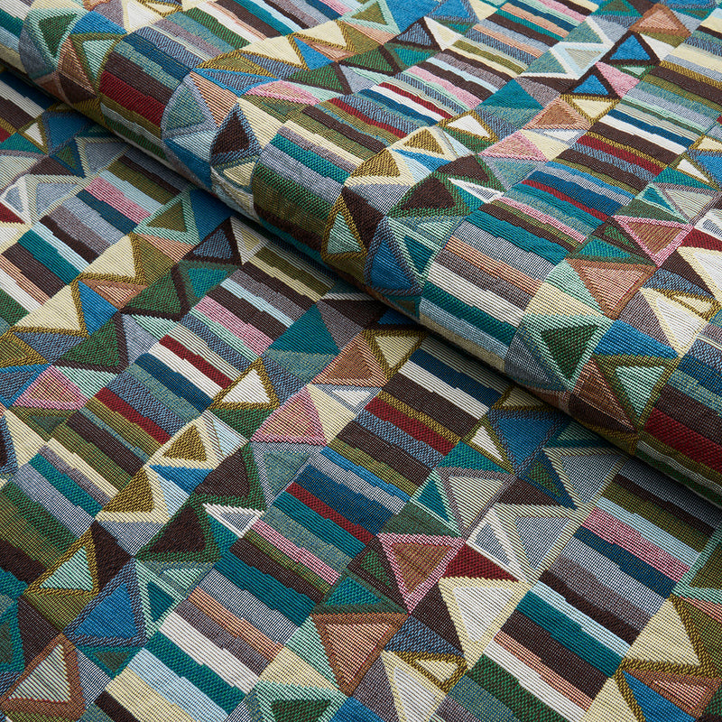 Schumacher BIZANTINO QUILTED WEAVE PEACOCK Fabric | Atlanta Fabrics