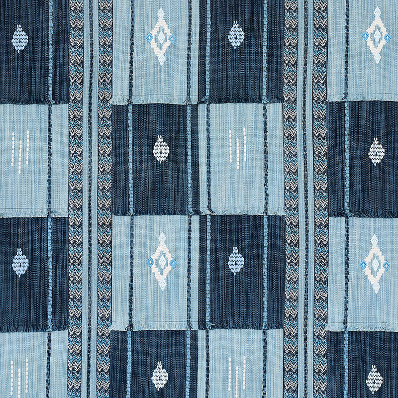 Schumacher ARAVALI PATCHWORK DENIM AND INDIGO Fabric | Atlanta Fabrics