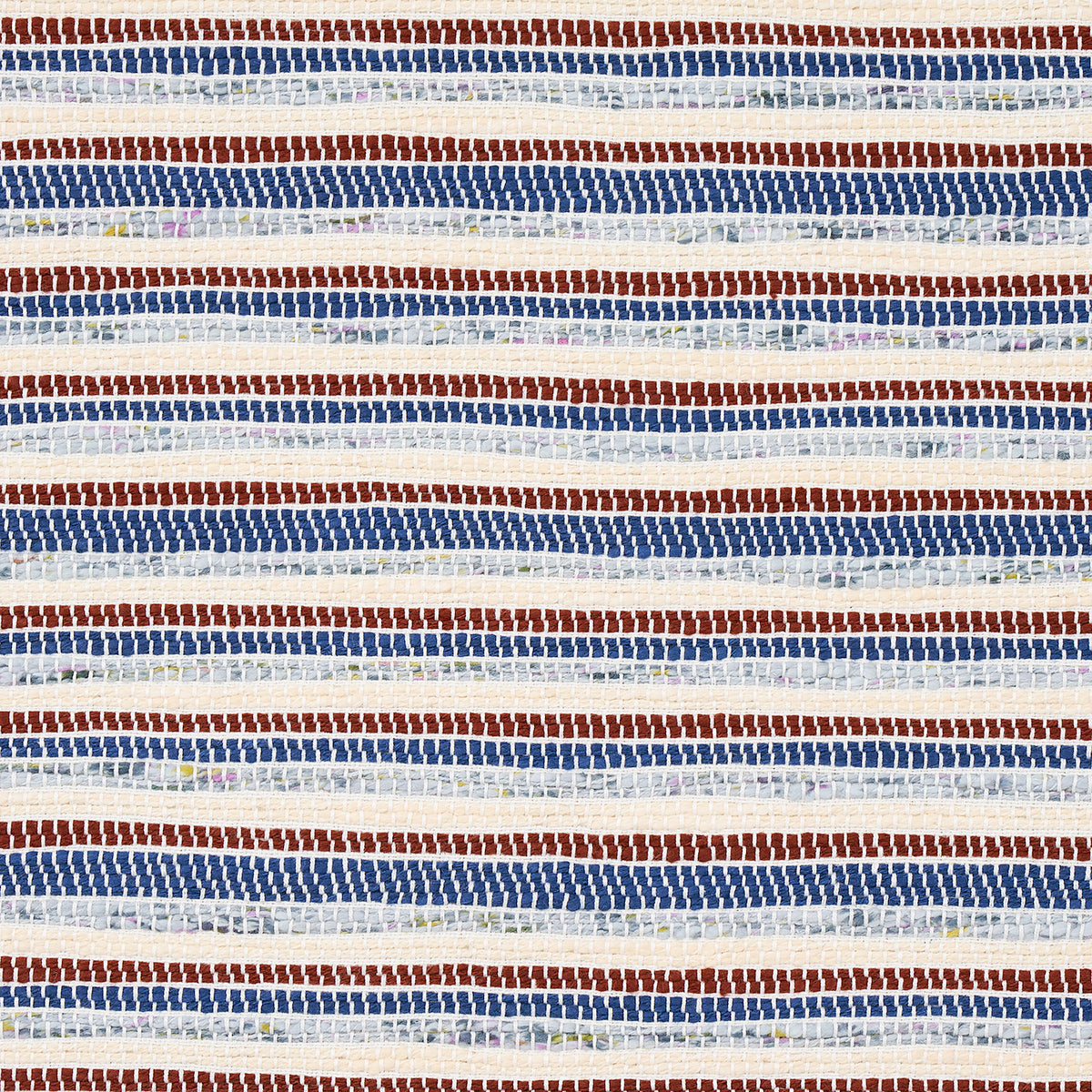 RAG RUG HAND WOVEN STRIPE INDIGO & MOCHA