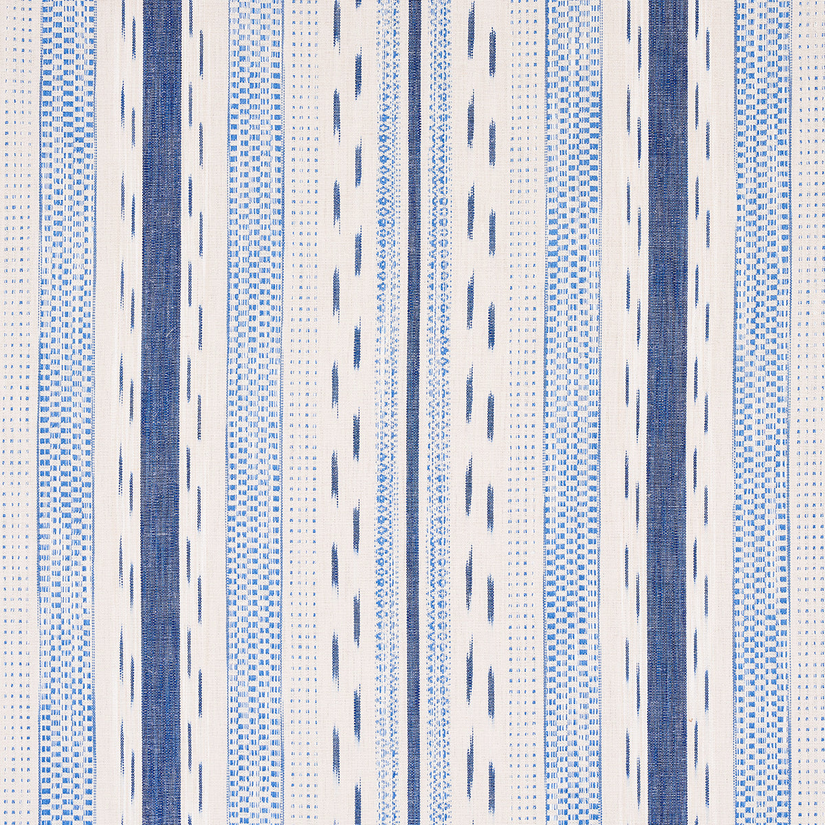 MIRZA IKAT STRIPE BLUE ON NATURAL