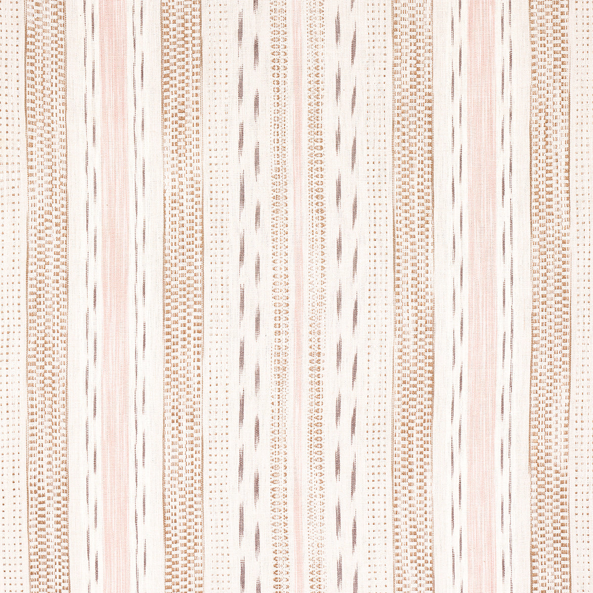 Schumacher MIRZA IKAT STRIPE BLUSH ON NATURAL Fabric | Atlanta Fabrics