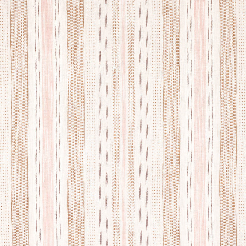 Schumacher MIRZA IKAT STRIPE BLUSH ON NATURAL Fabric | Atlanta Fabrics