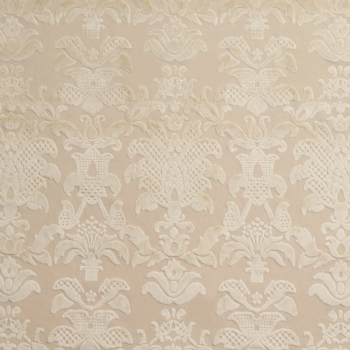Schumacher LIMBOURG DAMASK VELVET PEARL Fabric | Atlanta Fabrics