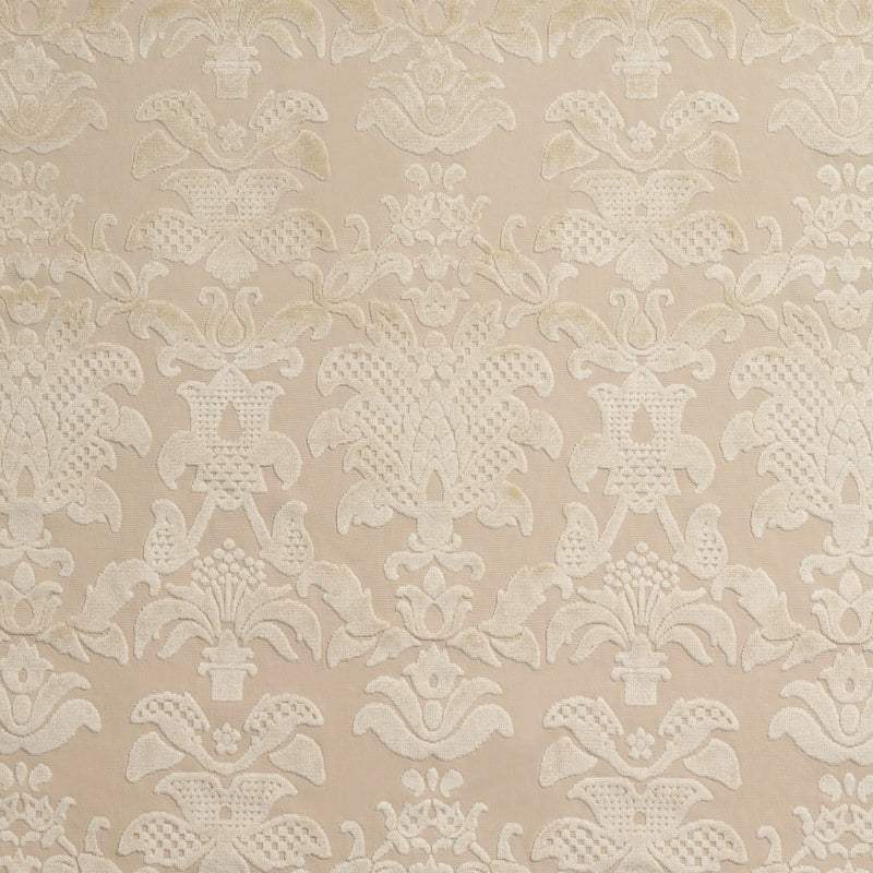 Schumacher LIMBOURG DAMASK VELVET PEARL Fabric | Atlanta Fabrics