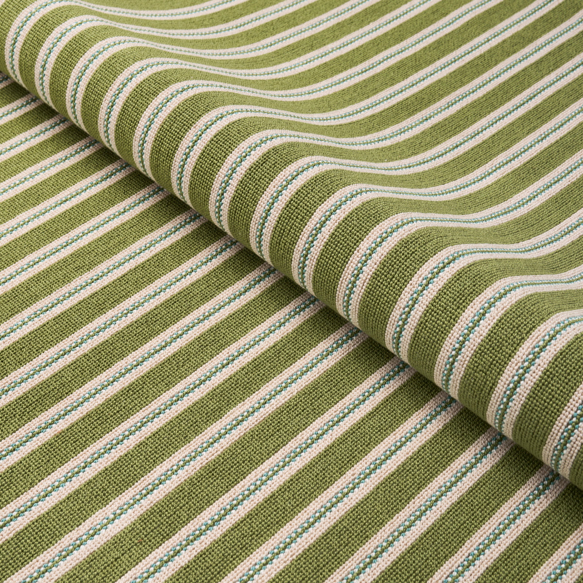 Schumacher BENSON STRIPE ÌäPINGLÌä GREEN Fabric | Atlanta Fabrics