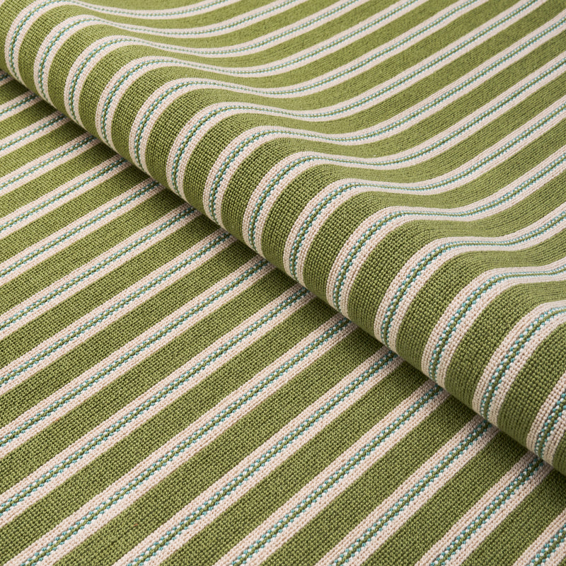 Schumacher BENSON STRIPE ÌäPINGLÌä GREEN Fabric | Atlanta Fabrics